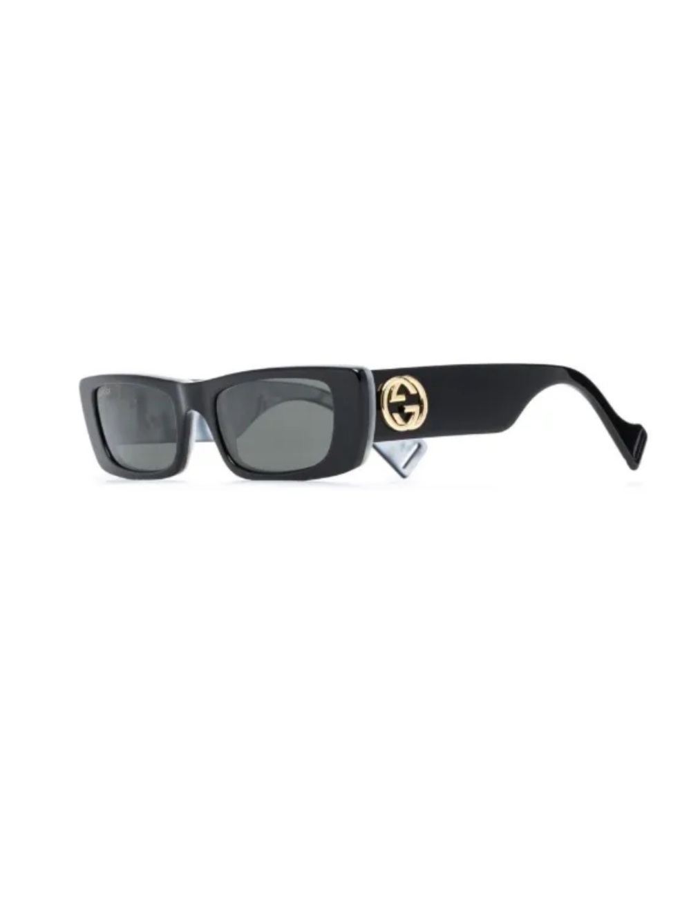 Gucci Black Rectangular Logo-Arm Sunglasses - Picture 1 of 4